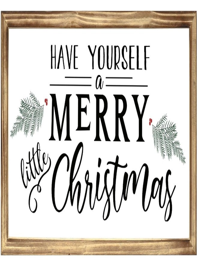 MACVAD Merry Christmas Sign with Solid Wood Framed, 16 x 8 Inchs Wooden Sign for Christmas Decorations Indoor and Outdoor Use - Image 1